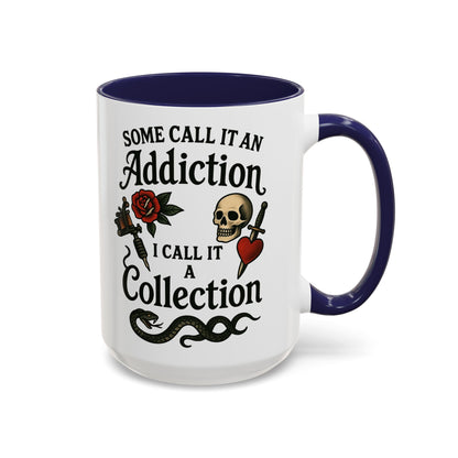 Tattoo Addiction Coffee Mug - Unique Gift, Skulls & Roses Design, Perfect for Collectors, Gothic Decor