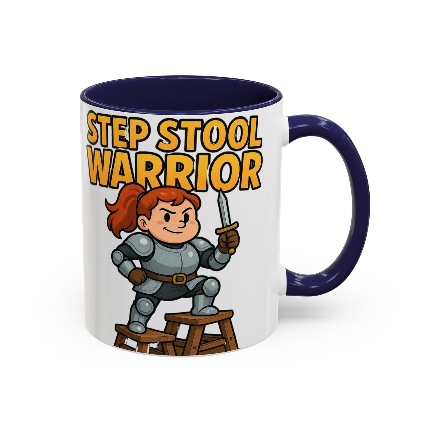 Step Stool Warrior Coffee Mug - Fun Gift for Kids, Unique Kitchenware, Playful Drinkware, Parenting Humor, Kids' Motivation