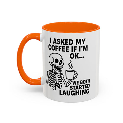 Funny Skeleton Coffee Mug, Halloween Gift, Cute Skeleton Amor, Office Mug, Day of the Dead Coffee Cup