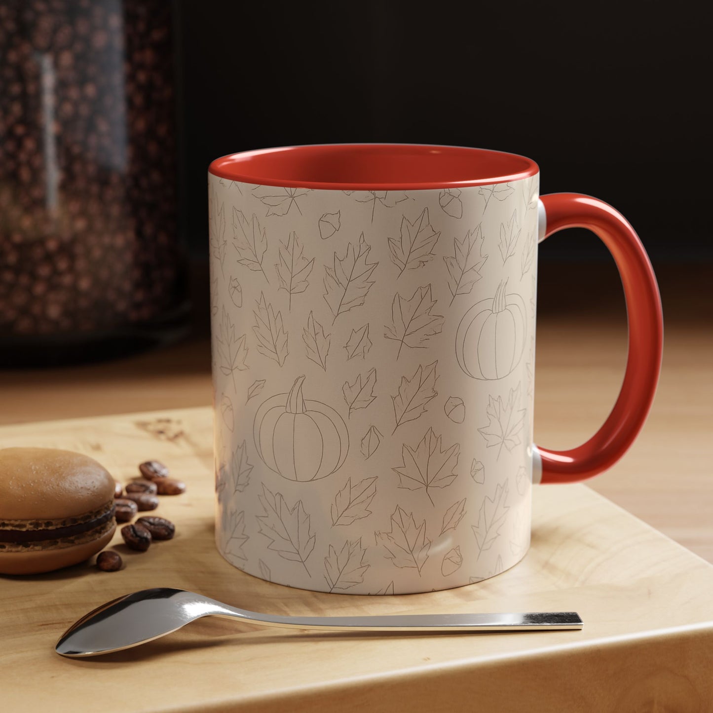Autumn Leaves Accent Coffee Mug | Fall Decor, Pumpkin Lovers Gift, Cozy Mornings, Seasonal Kitchenware, Ideal for Thanksgiving