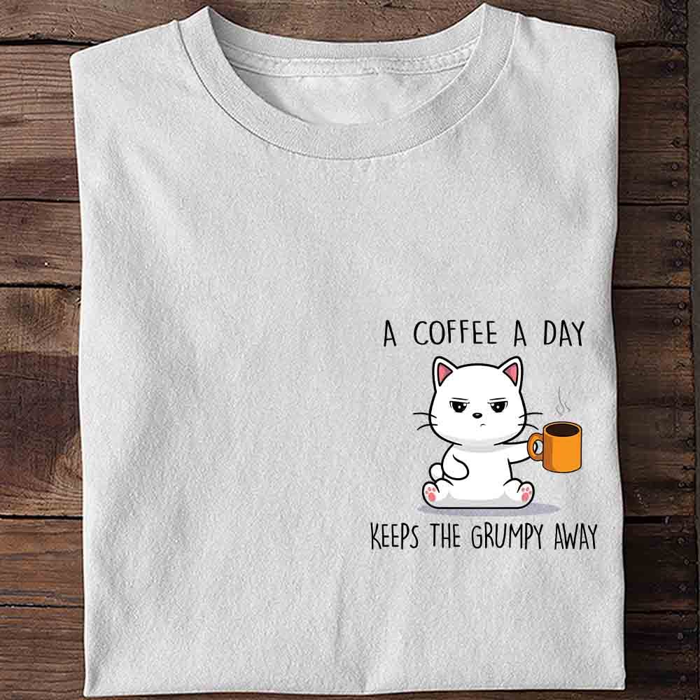 The Cat Drinking Coffee Print Short-sleeved Team Jersey European And American Fabrics