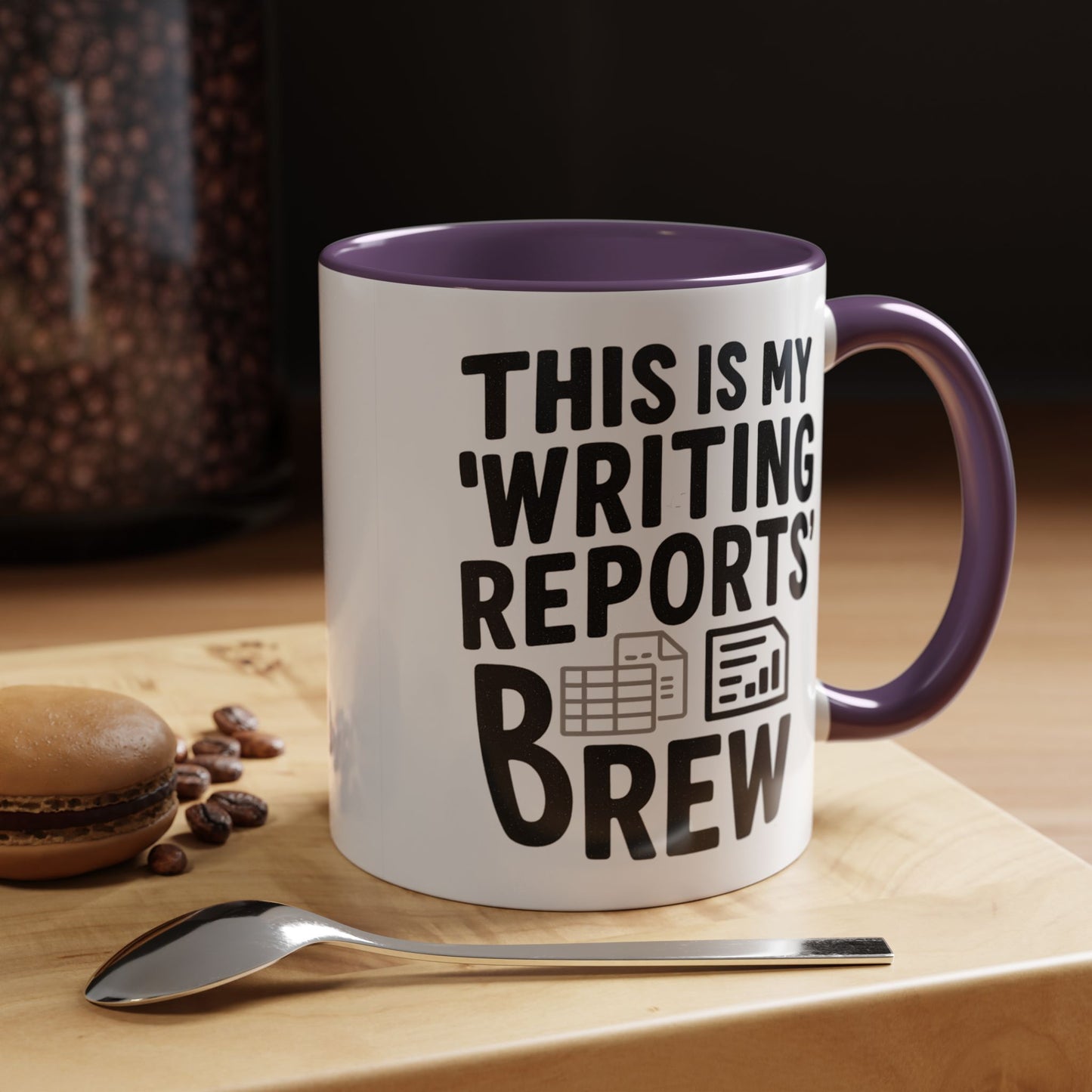 Writing Reports Accent Coffee Mug – Funny Office Gift, Work From Home, Police, Coffee Lover Humor
