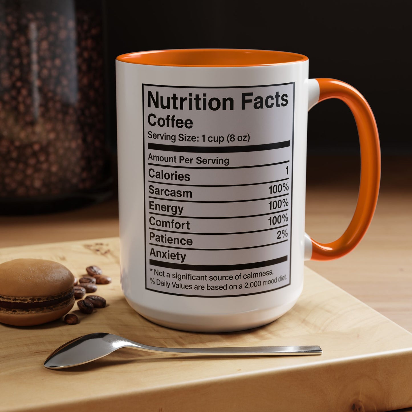 Humorous Coffee Nutrition Facts Mug, Funny Gift for Coffee Lovers