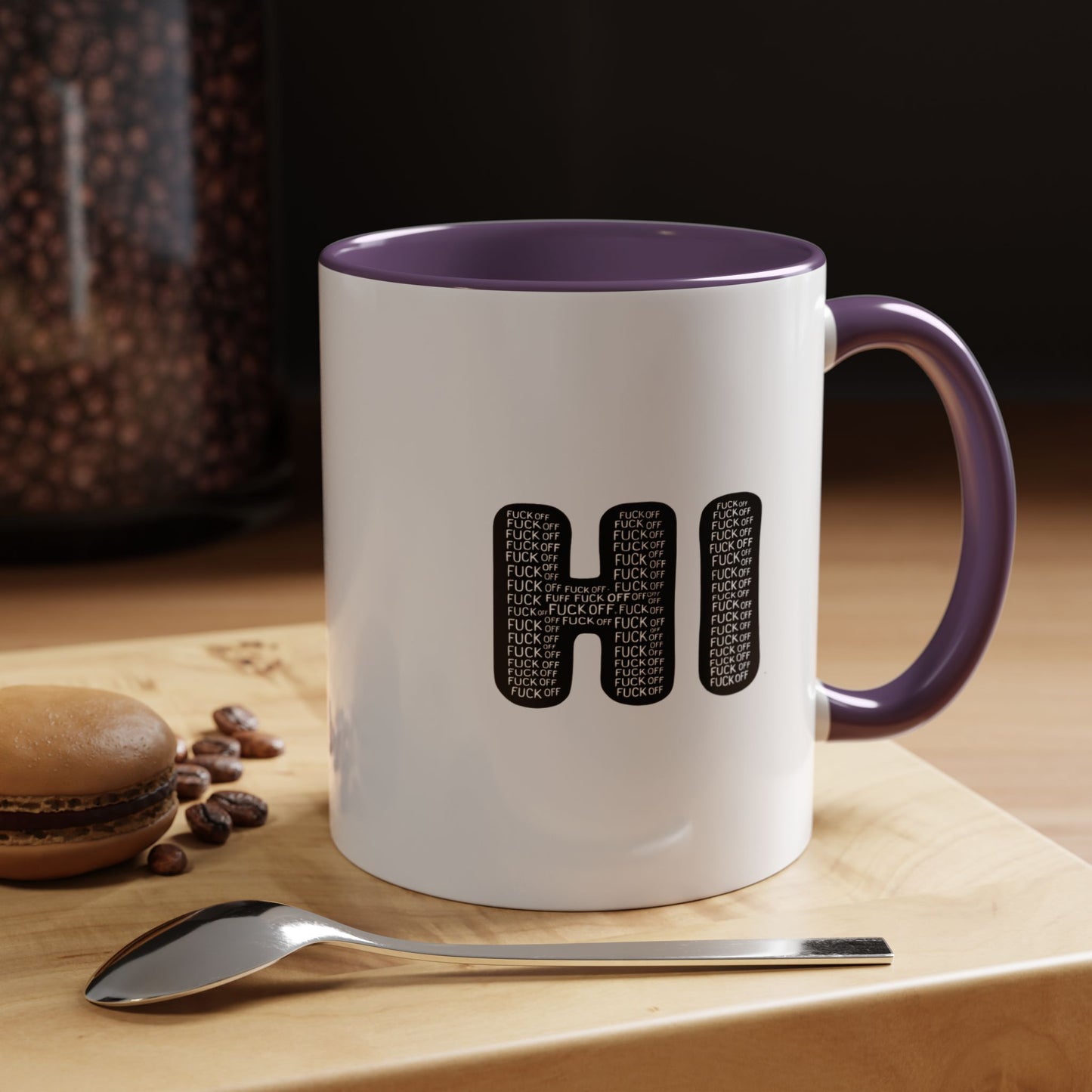 Explicit 'HI' Design, Modern Mug for Tea Lovers, Gift Idea for Friends, Unique Office Decor, Home Kitchen Accessory