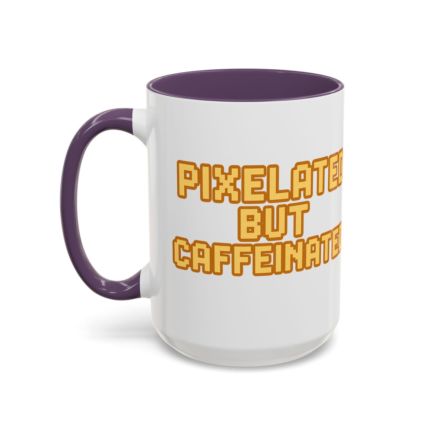 Pixelated Caffeinated Coffee Mug | Gamer Gift, Cute Coffee Cup, Retro Style Mug, Unique Gift for Him/Her, Home Office Decor
