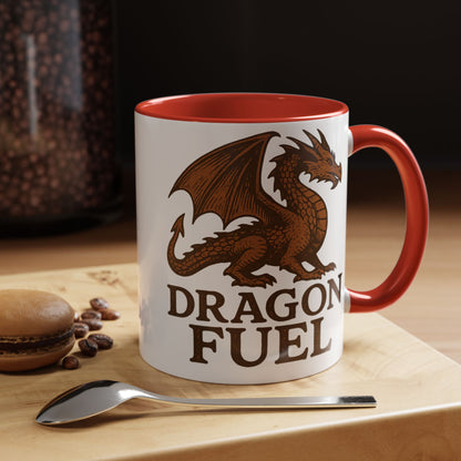 Dragon Fuel Coffee Mug - 11/15oz, Fantasy Gift for Gamers, Unique Dragon Lover's Cup, Dungeons & Dragons Drinkware, Gift for Wizards