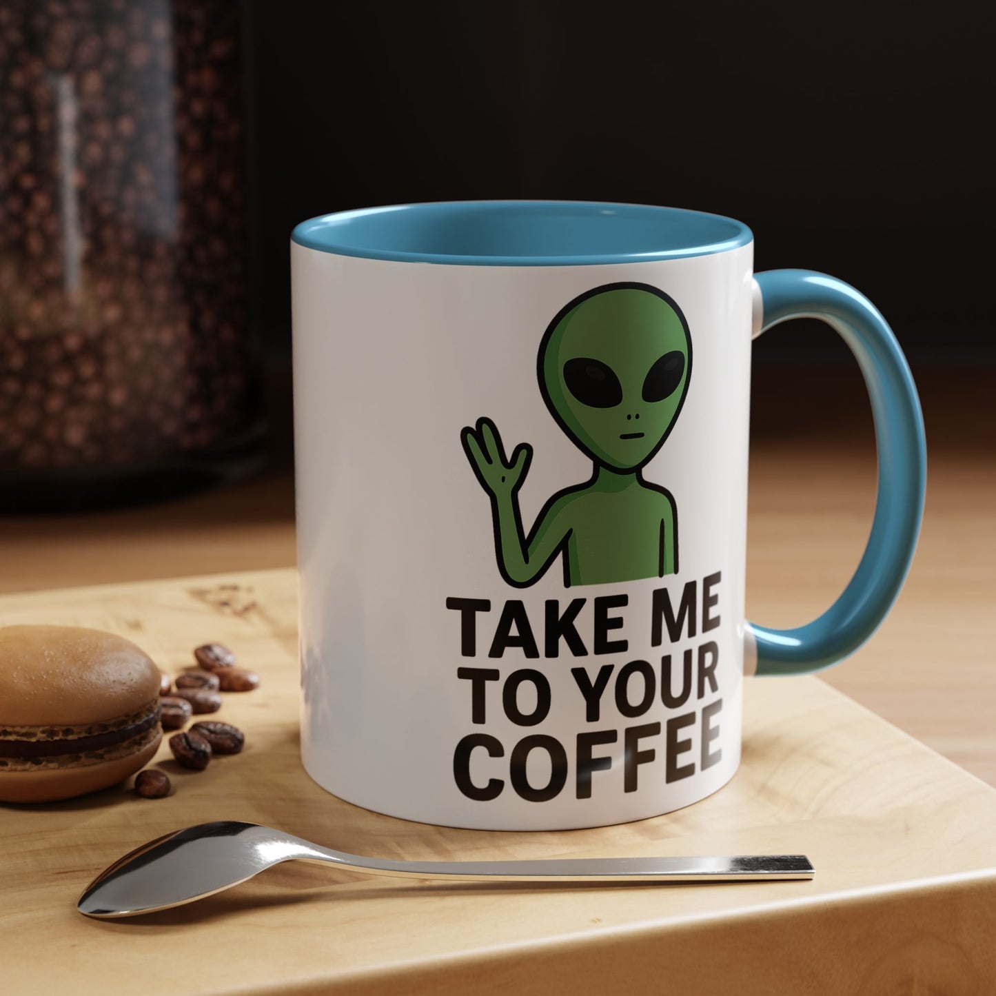 Funny Alien Coffee Mug - Take Me To Your Coffee, Humorous Gift for Coffee Lovers, Unique Office Decor, Birthday Gift