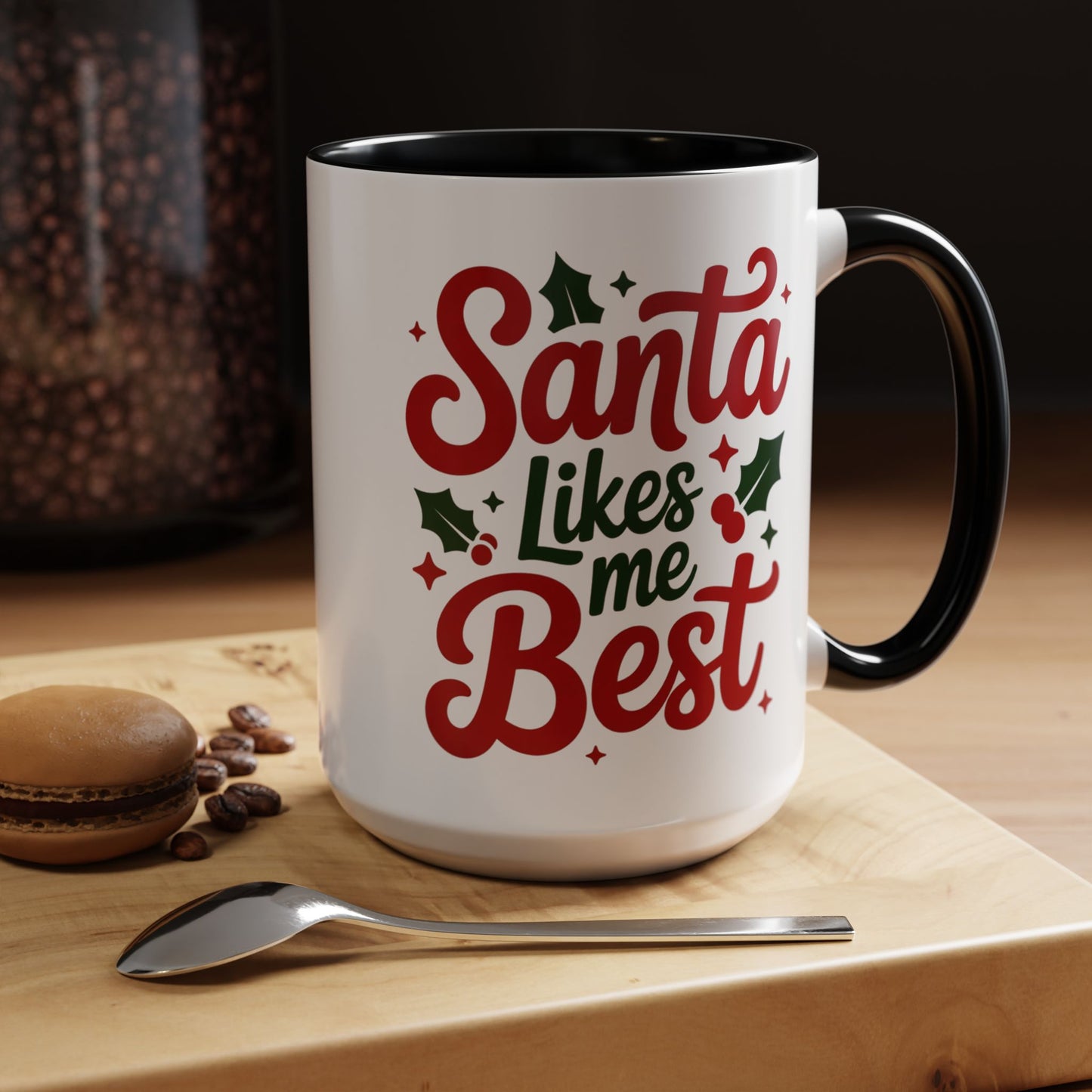 Santa Likes Me Best, Winter Decor, Gift for Coffee Lovers, Unique Present