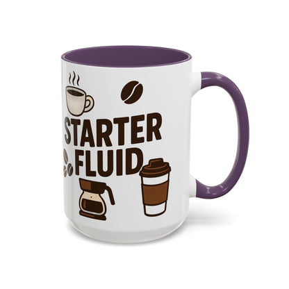 Starter Fluid Coffee Lover's Accent Mug – Perfect Gift for Birthdays, Holidays, or Office Use, Great for Your Morning Brew