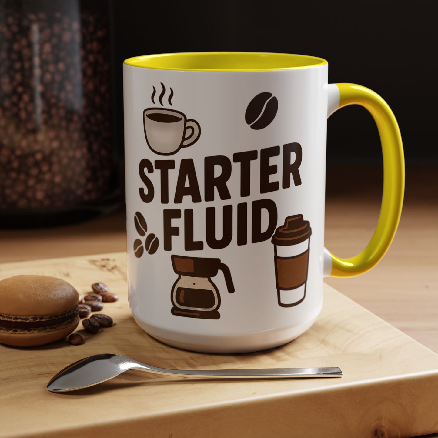 Starter Fluid Coffee Lover's Accent Mug – Perfect Gift for Birthdays, Holidays, or Office Use, Great for Your Morning Brew