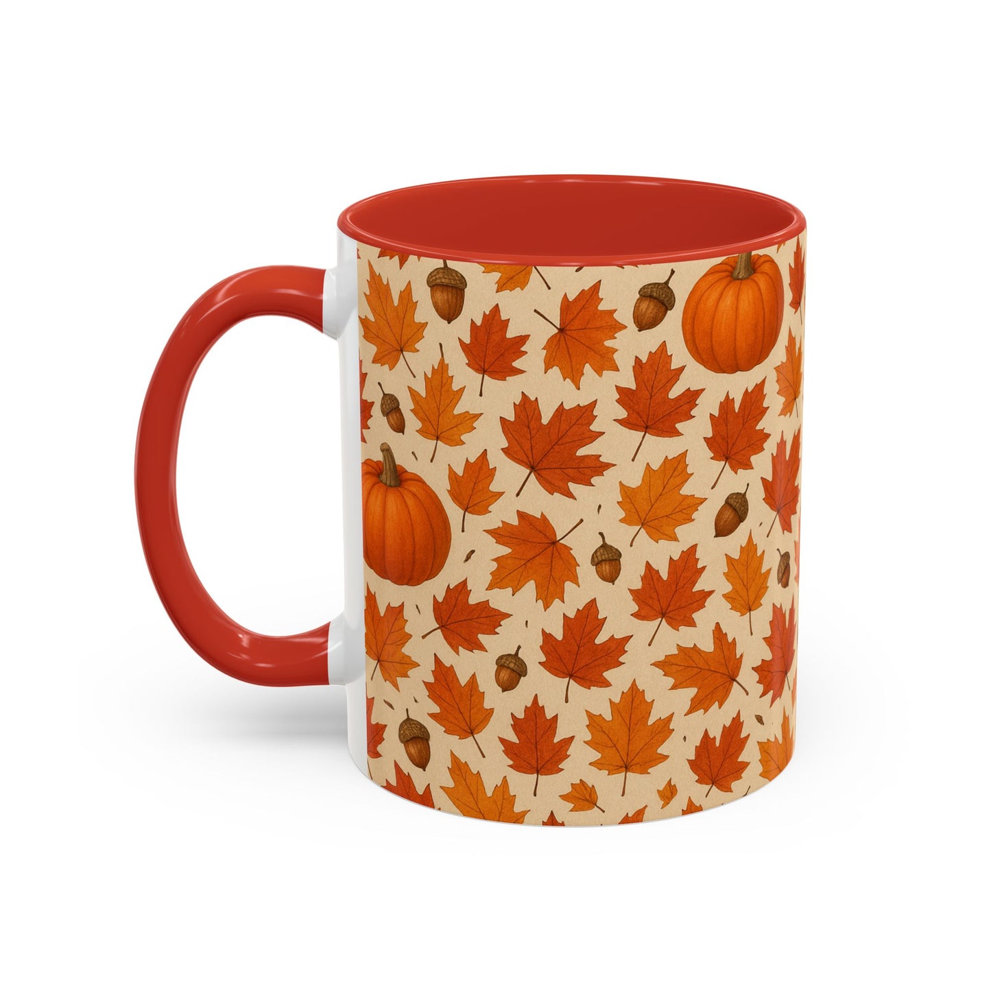 Autumn Leaves Coffee Mug, Pumpkin Mug, Fall Decor, Seasonal Gift, Nature Lover Mug, Cozy Kitchenware