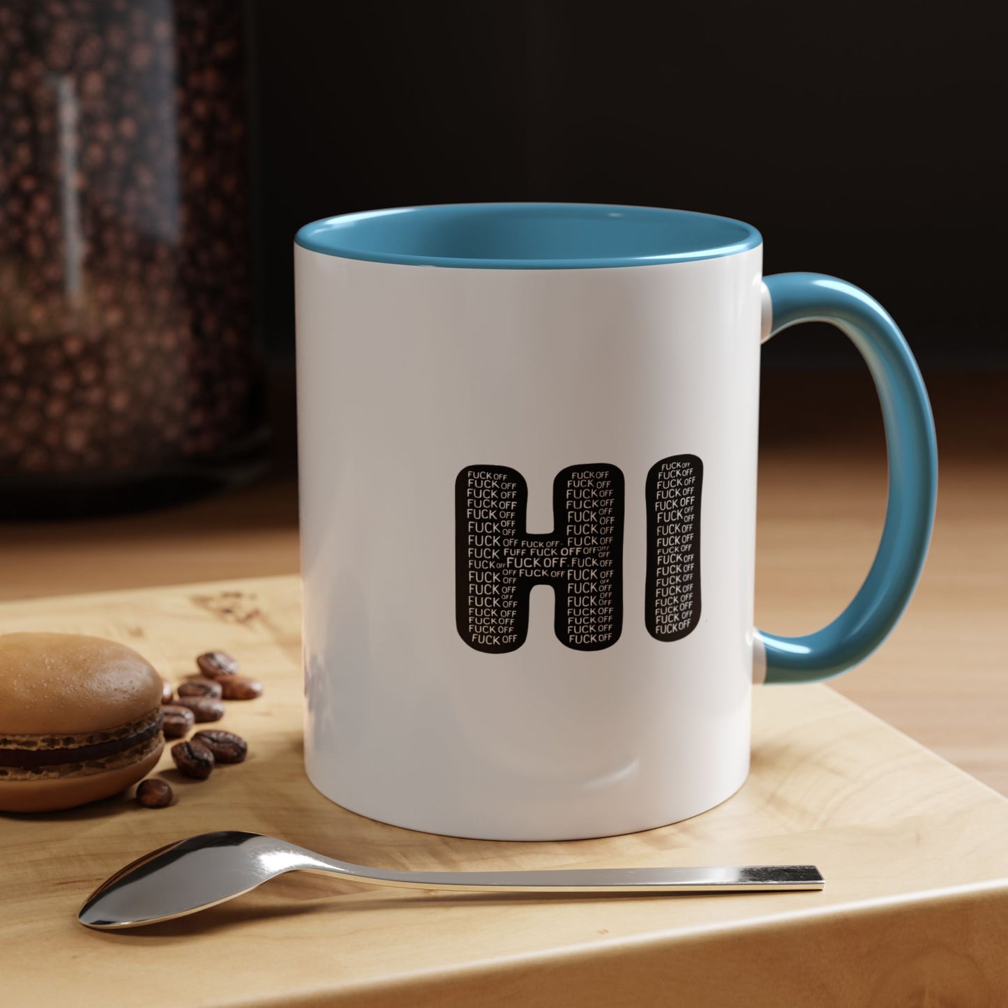 Explicit 'HI' Design, Modern Mug for Tea Lovers, Gift Idea for Friends, Unique Office Decor, Home Kitchen Accessory