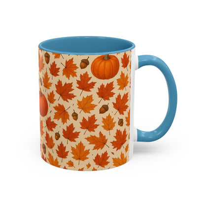 Autumn Leaves Coffee Mug, Pumpkin Mug, Fall Decor, Seasonal Gift, Nature Lover Mug, Cozy Kitchenware