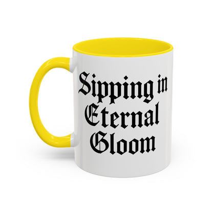 Eternal Gloom Accent Mug - Gothic Coffee Cup, Dark Aesthetic Drinkware, Unique Gift for Halloween, Home Office Decor, Quote Mug