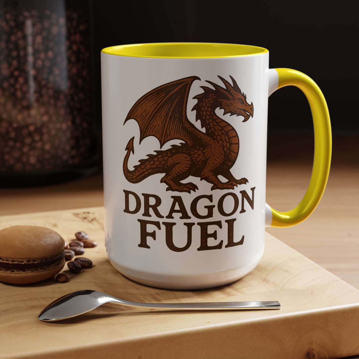 Dragon Fuel Coffee Mug - 11/15oz, Fantasy Gift for Gamers, Unique Dragon Lover's Cup, Dungeons & Dragons Drinkware, Gift for Wizards