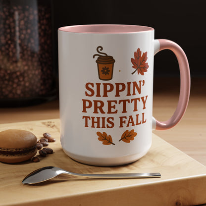 Sippin’ pretty this fall - Accent Coffee Mug (11, 15oz)