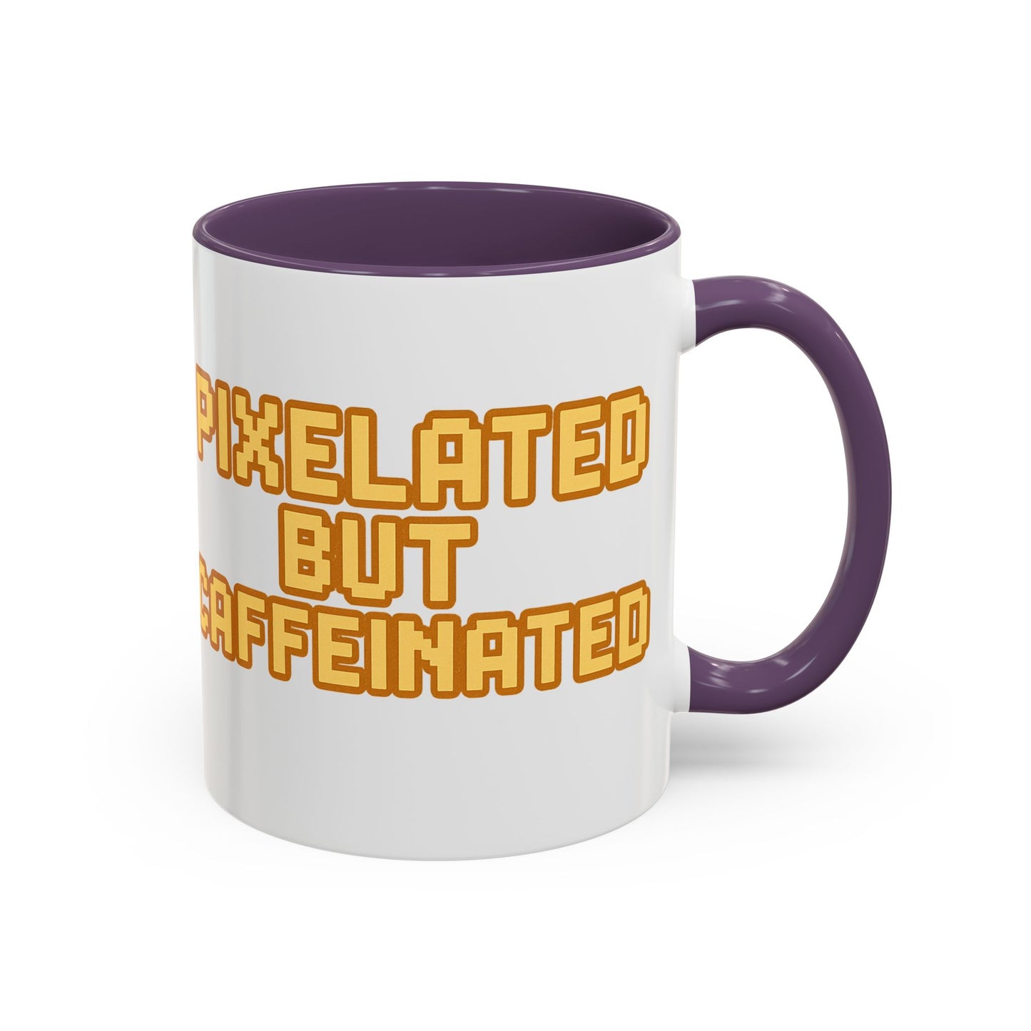 Pixelated Caffeinated Coffee Mug | Gamer Gift, Cute Coffee Cup, Retro Style Mug, Unique Gift for Him/Her, Home Office Decor