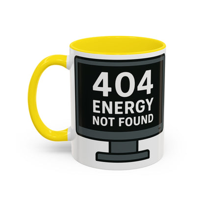 Humorous 404 Energy Not Found Coffee Mug, Funny Gift for Programmers, Unique Office Mug, Tech Lover's Gift, Coffee Lovers Mug