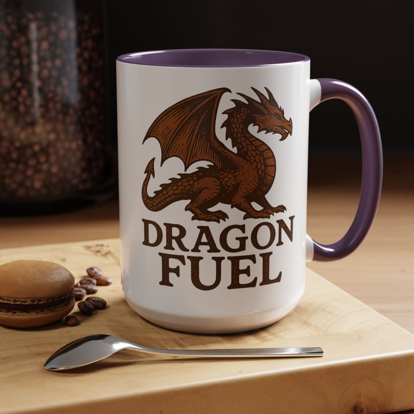 Dragon Fuel Coffee Mug - 11/15oz, Fantasy Gift for Gamers, Unique Dragon Lover's Cup, Dungeons & Dragons Drinkware, Gift for Wizards