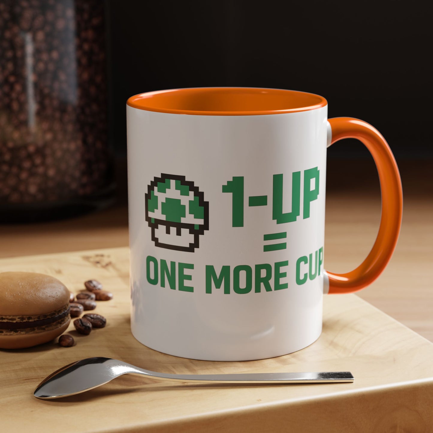 Retro Gaming Coffee Mug, 1-Up Mushroom Cup, Perfect Gift for Gamers, Funny Office Mug, Video Game Lover, Unique Birthday Present