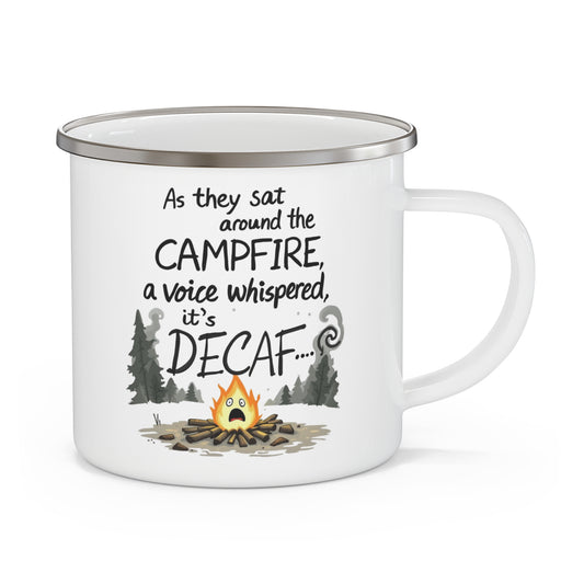 Cute Campfire Scary Story Enamel Mug, Perfect for Outdoor Enthusiasts, Gift for Campers
