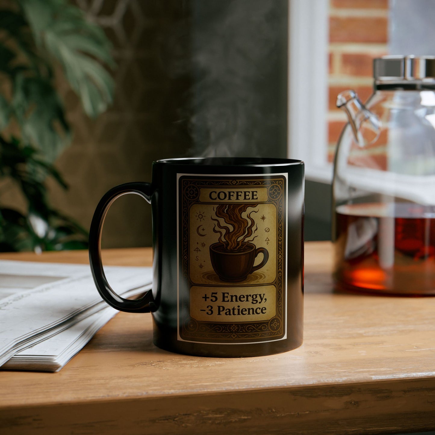 Magical Coffee Mug - +5 Energy, -3 Patience - Funny Gift for Coffee Lovers, Witchy Decor, Unique Kitchenware, Birthday, Holiday, Gift