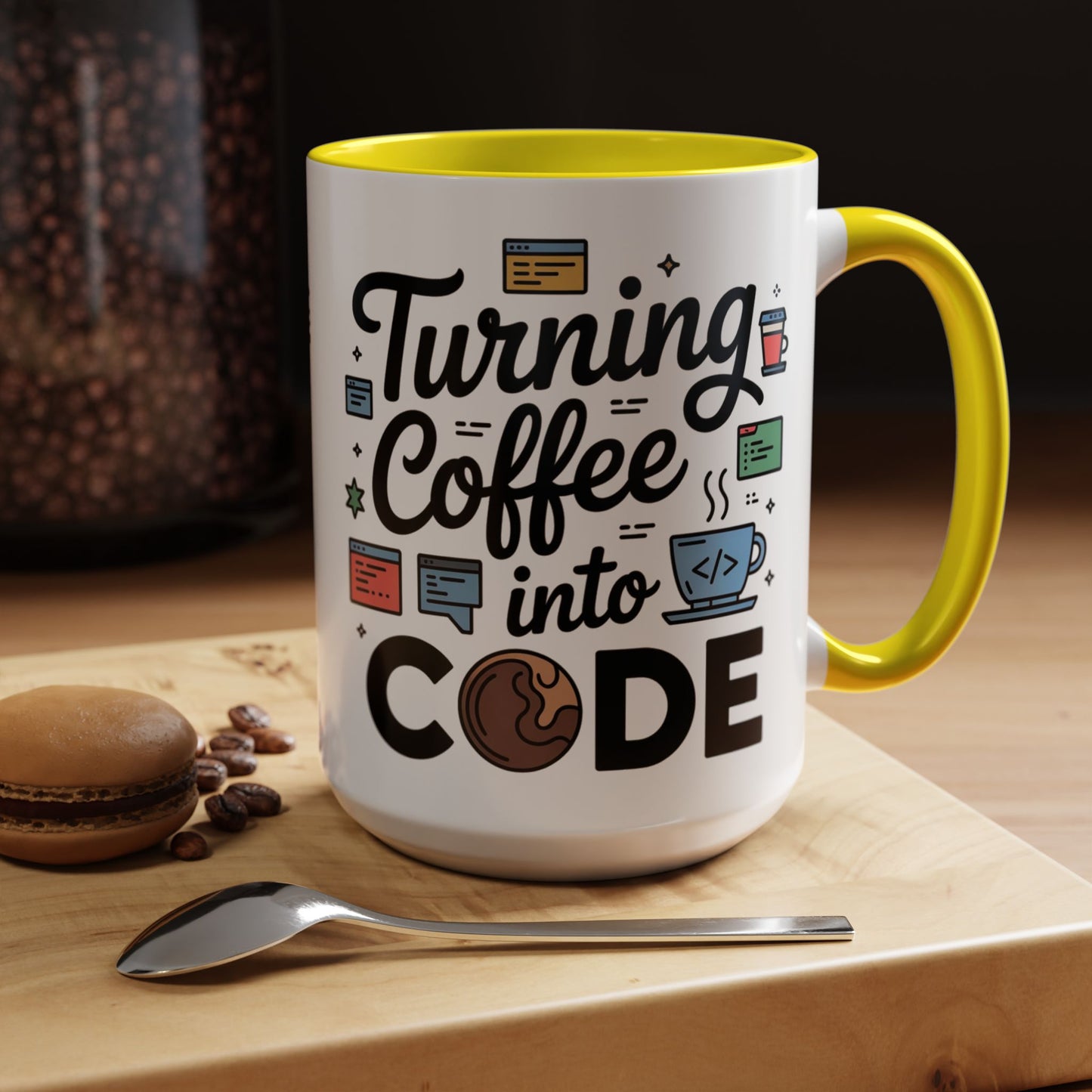 Turning Coffee into Code Mug, Programmer Gift, Coffee Lovers Cup, Tech Humor, Office Decor, Geeky Coffee Mug