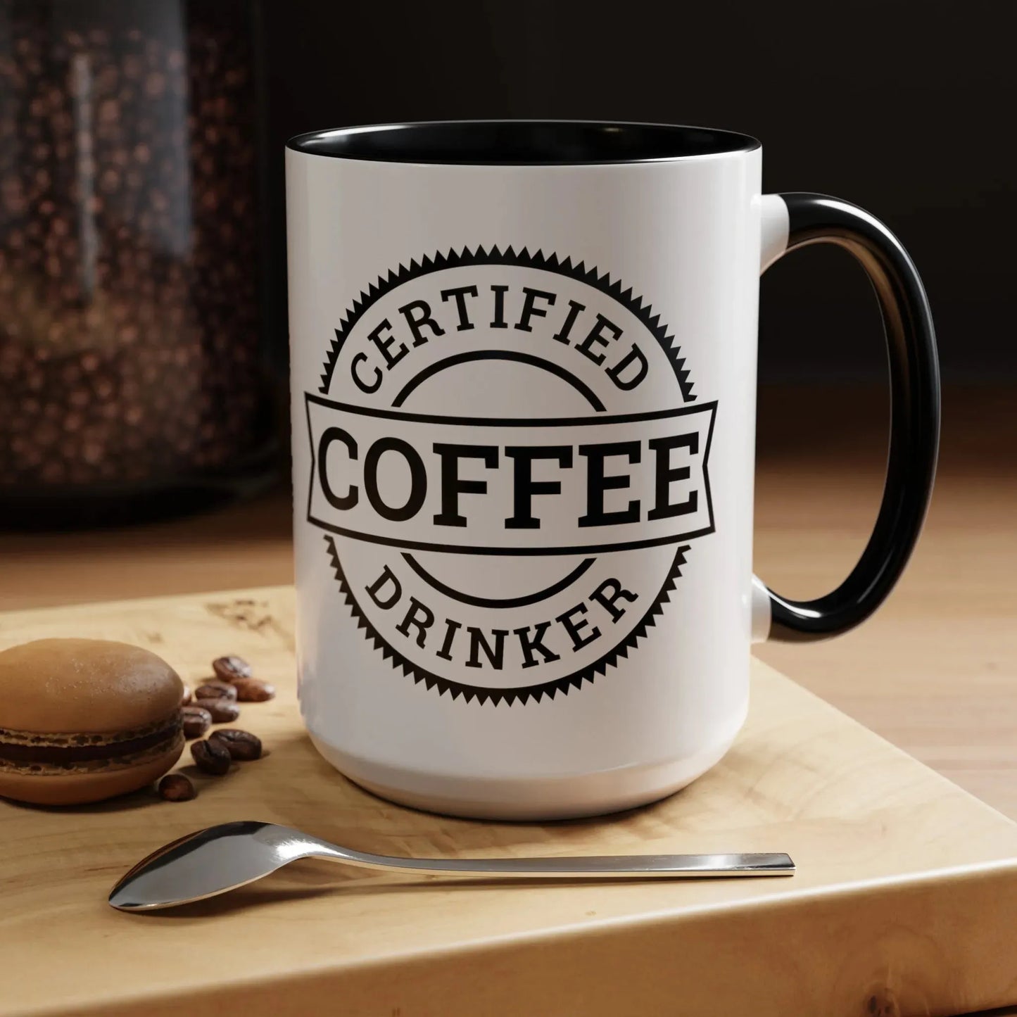 Certified coffee drinker 11oz two-tone ceramic mug - Unique gift for coffee lovers - Mug World