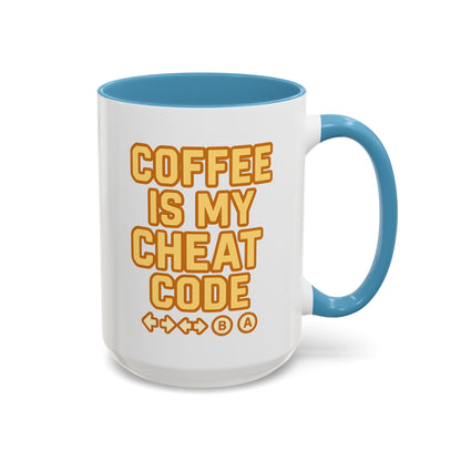 Coffee is My Cheat Code, Game Themed Gift, Funny Mug for Gamers, Gaming Accessory, Birthday Gift for Him