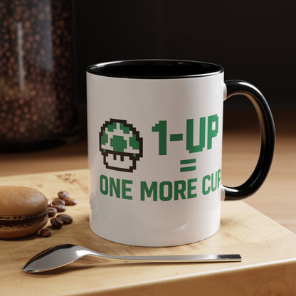 Retro Gaming Coffee Mug, 1-Up Mushroom Cup, Perfect Gift for Gamers, Funny Office Mug, Video Game Lover, Unique Birthday Present