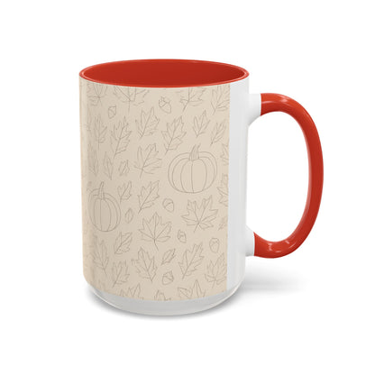 Autumn Leaves Accent Coffee Mug | Fall Decor, Pumpkin Lovers Gift, Cozy Mornings, Seasonal Kitchenware, Ideal for Thanksgiving