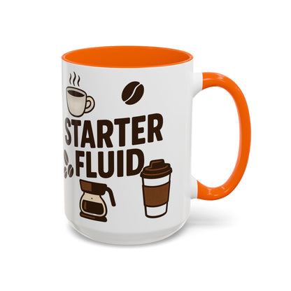 Starter Fluid Coffee Lover's Accent Mug – Perfect Gift for Birthdays, Holidays, or Office Use, Great for Your Morning Brew