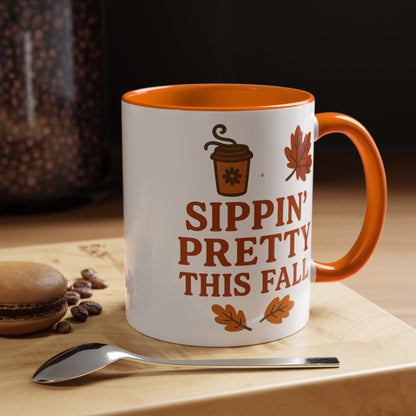 Sippin’ pretty this fall - Accent Coffee Mug (11, 15oz)