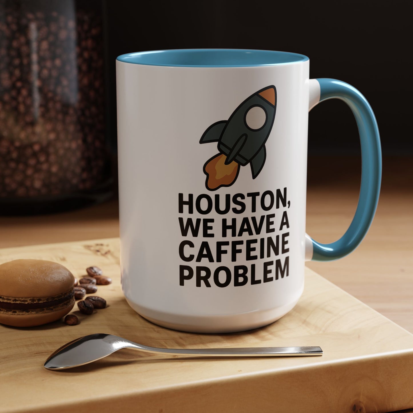 Houston We Have a Caffeine Problem Mug - Funny Coffee Cup for Space Lovers, Gift for Astronauts, Unique Kitchen Decor, Humor Mug