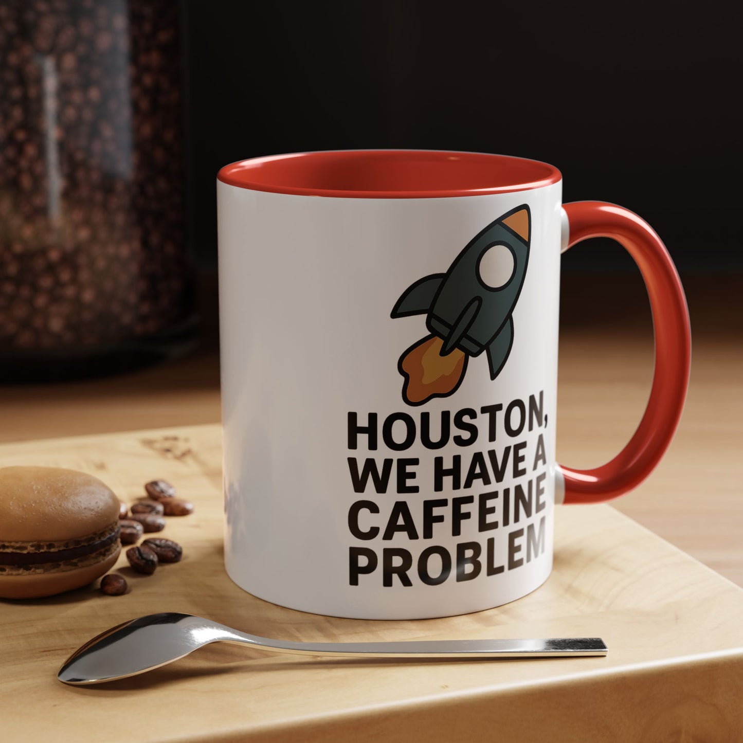 Houston We Have a Caffeine Problem Mug - Funny Coffee Cup for Space Lovers, Gift for Astronauts, Unique Kitchen Decor, Humor Mug