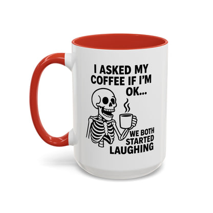 Funny Skeleton Coffee Mug, Halloween Gift, Cute Skeleton Amor, Office Mug, Day of the Dead Coffee Cup