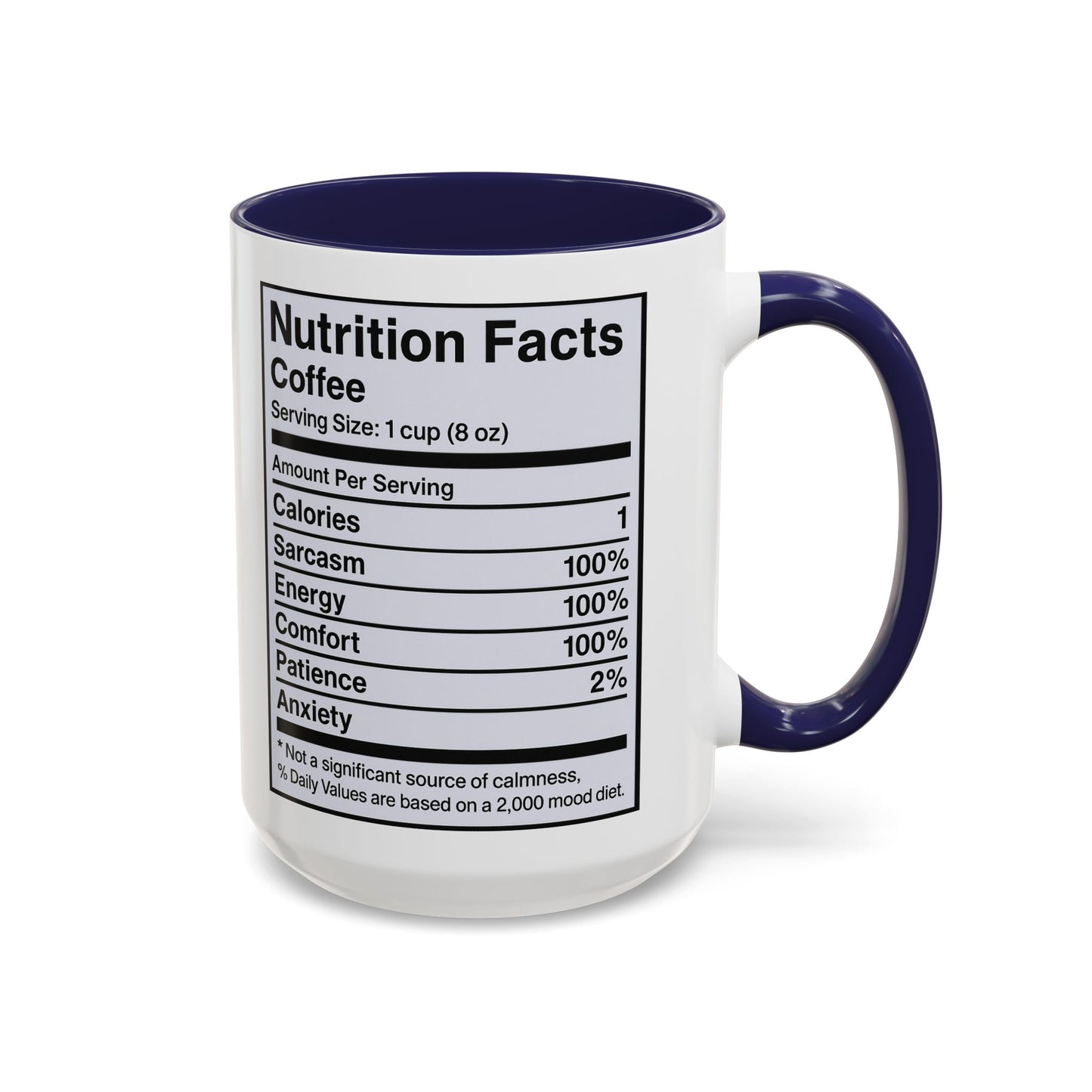 Humorous Coffee Nutrition Facts Mug, Funny Gift for Coffee Lovers