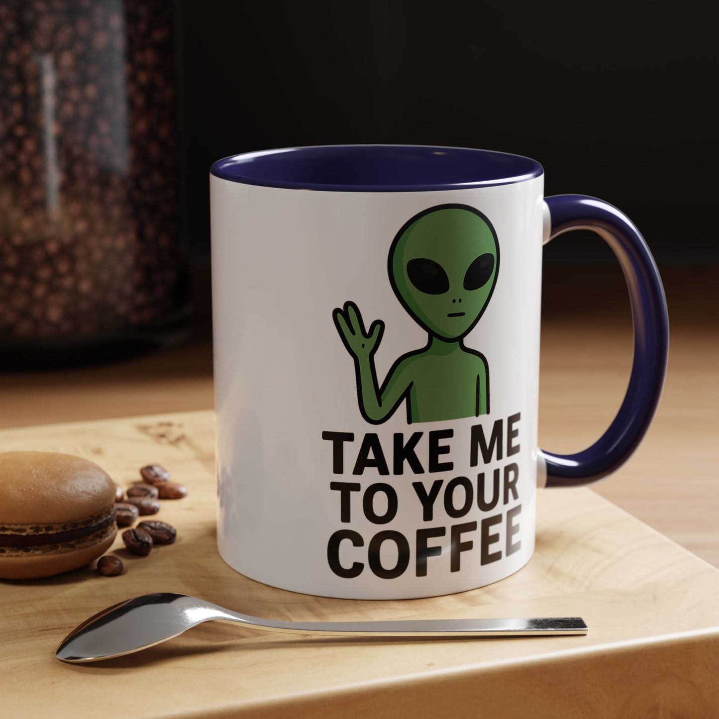 Funny Alien Coffee Mug - Take Me To Your Coffee, Humorous Gift for Coffee Lovers, Unique Office Decor, Birthday Gift