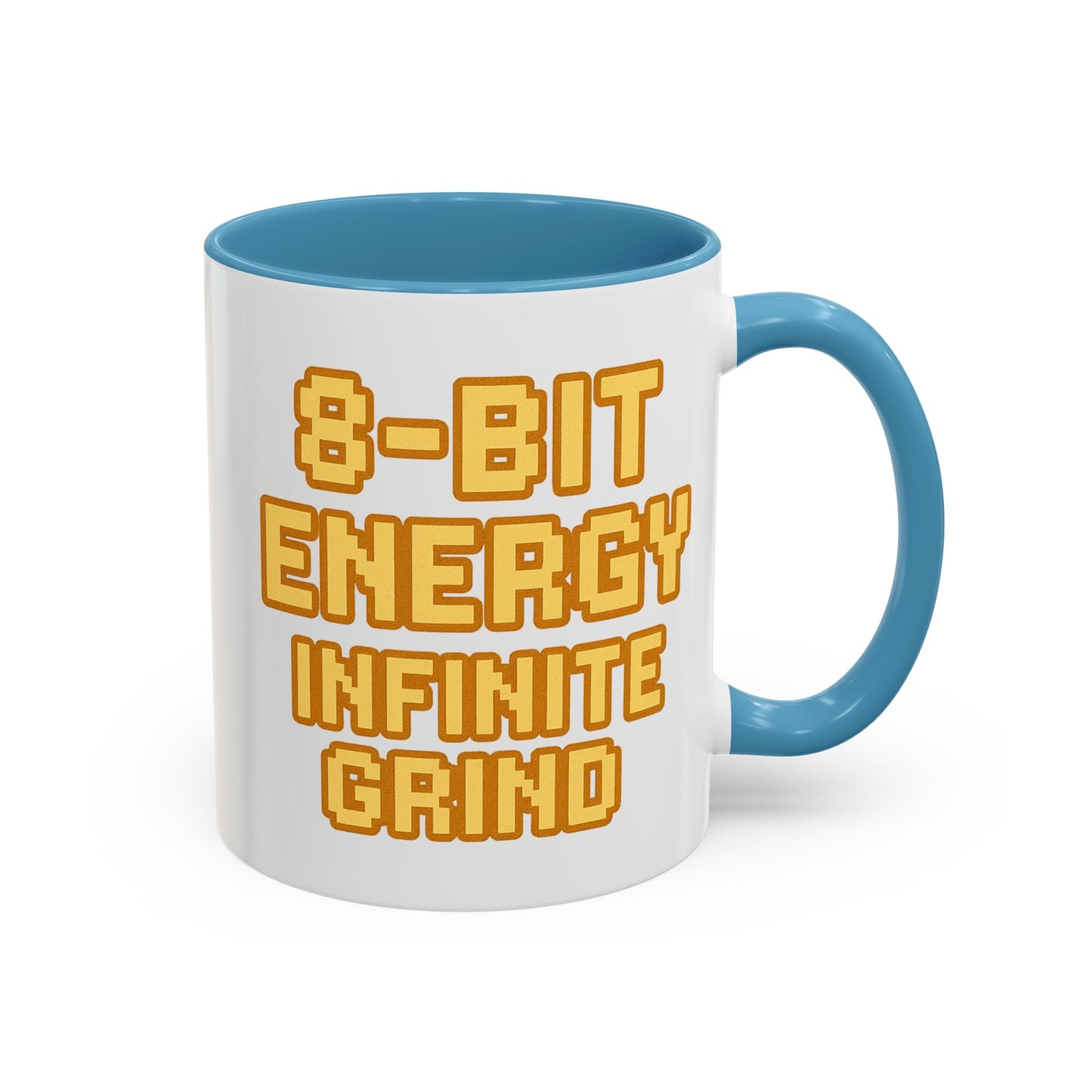 8-Bit Energy Infinite Grind, Cool Gaming Gift, Retro Video Game Cup, Perfect for Gamers, Fun Office Mug