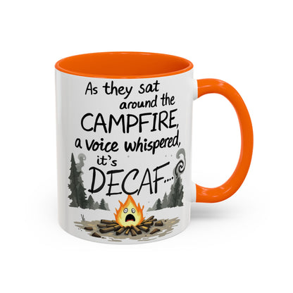 Scary Campfire Decaf Story Coffee Mug - Fun Gift for Outdoor Lovers, Camping, Hiking