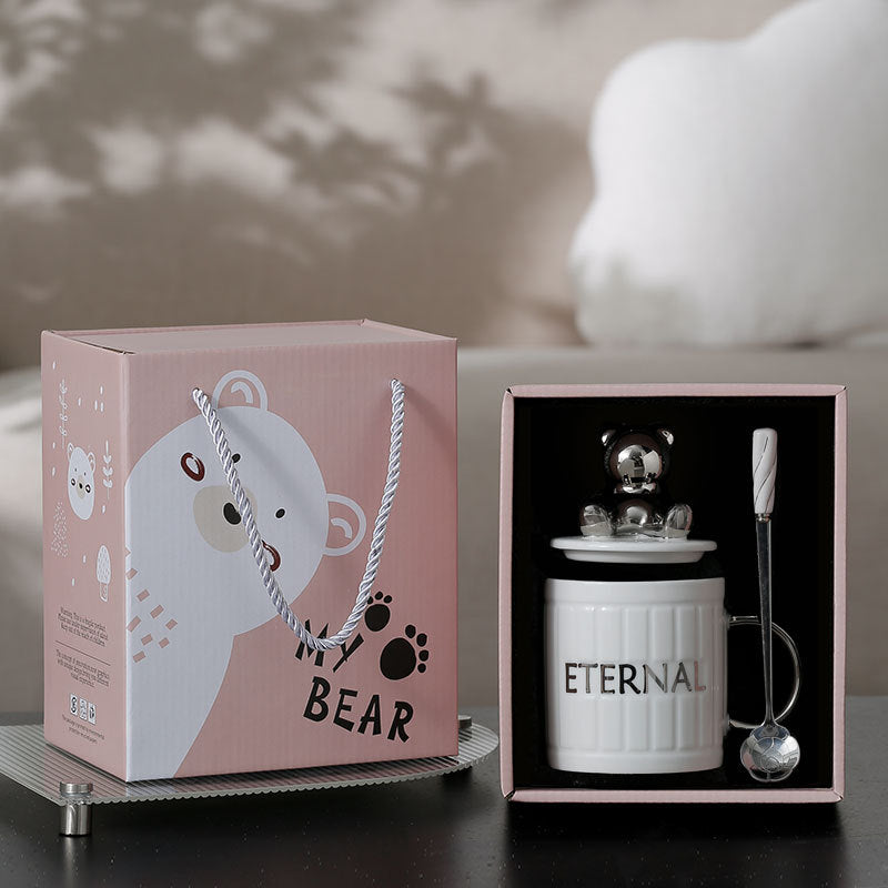 Eternal Bear Mug With Lid Spoon Gift Box