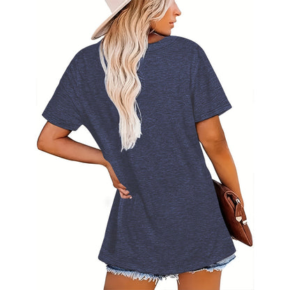 Women's 'COFFEE' Print Round Neck Tee - Summer Casual T-Shirt