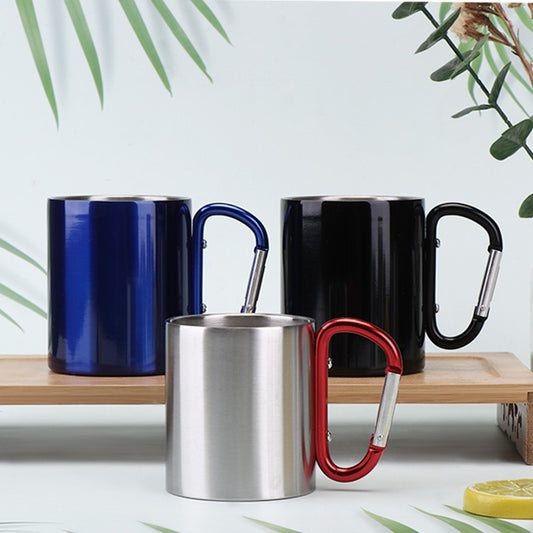 Stainless Steel Double-layer Carabiner Handle Mug