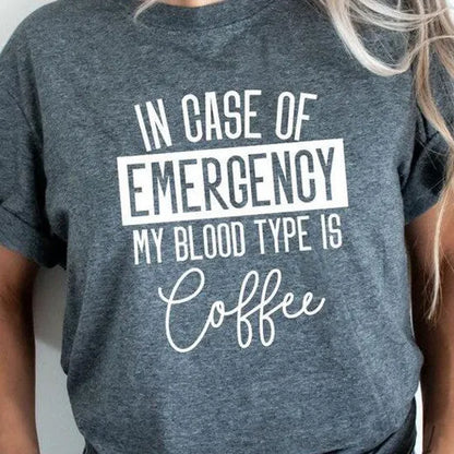 Blood Type Is Coffee 3D Digital Printing Casual Round Neck Short Sleeves - Mug World